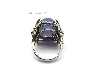 sortija oro 18k con piedra con diamante