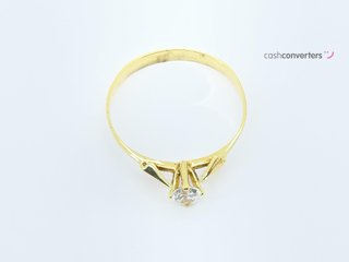 anillo oro 18k con piedra con circonita