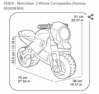 Lote Motos Correpasillos Minnie Mouse Rosa