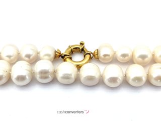 collar oro 19k con piedra con perla 21cm