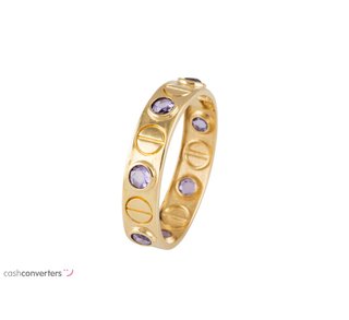 anillo oro 18k con piedra con amatista