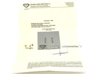 pendientes oro 18k con piedra con diamante