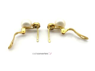 pendientes oro 18k con piedra con circonita,perla