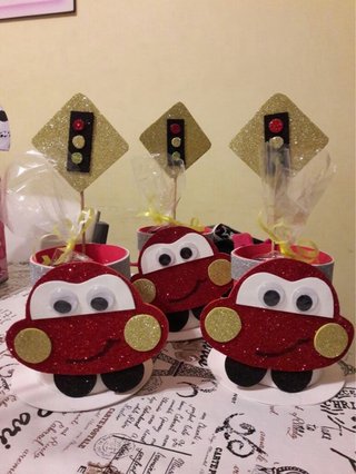 Dulceros de coche y semáforo para fiesta