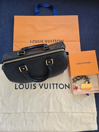 Bolso Louis Vuitton negro Speedy 25 Bandolera