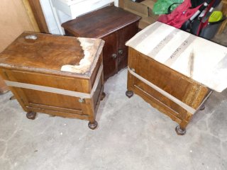 2 Mesitas de Noche Antiguas Madera