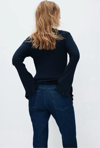 Pantalón vaquero premamá azul oscuro con etiquetas