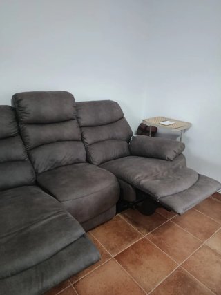 Sofá Eléctrico 3 Plazas Deslizante Gris