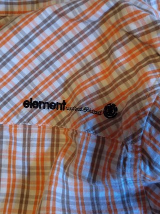 Camisa Element Cuadros Naranja Manga Corta Hombre
