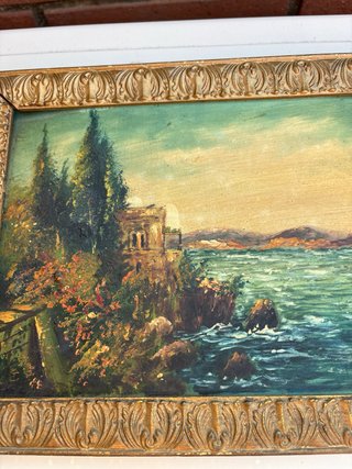 Óleo Antiguo R. Llorens - Paisaje Marino