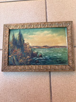 Óleo Antiguo R. Llorens - Paisaje Marino