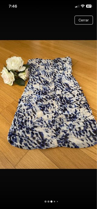 Vestido strapless estampado