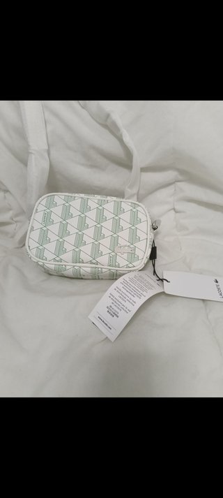 Bandolera Lacoste Blanca y Verde