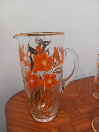 Juego de copas Verrerie de Monaco flor naranja