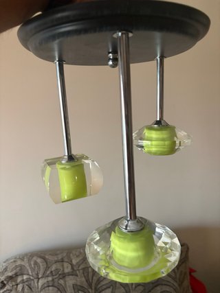 Lámpara colgante moderna cristal y metal