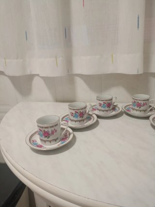 6 Tazas de café con platos