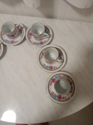 6 Tazas de café con platos