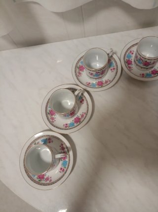6 Tazas de café con platos