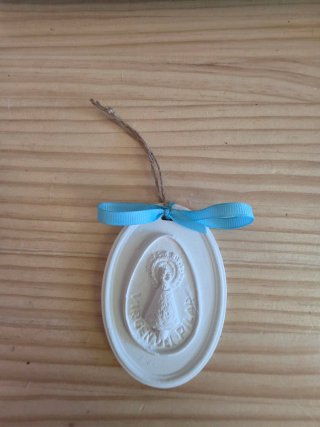 Medallón Perfumado Virgen del Pilar Blanco