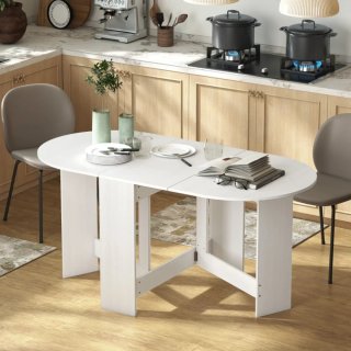 Mesa Cocina Plegable Alas Abatibles Blanca