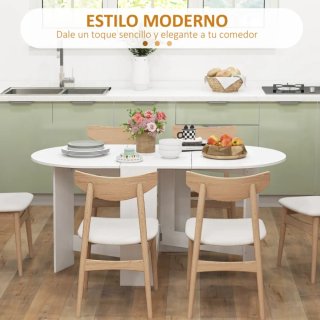 Mesa Cocina Plegable Alas Abatibles Blanca