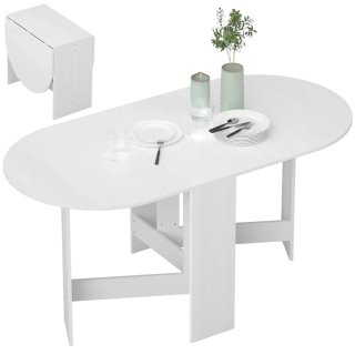 Mesa Cocina Plegable Alas Abatibles Blanca