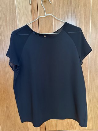Blusa Mango Negra Talla L Nueva con Etiqueta