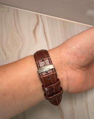 Reloj LIGE Hombre Correa Marrón y Esfera Plateada