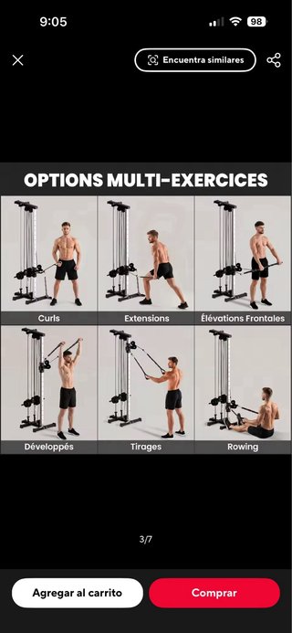 Columna de poleas regulable gimnasio