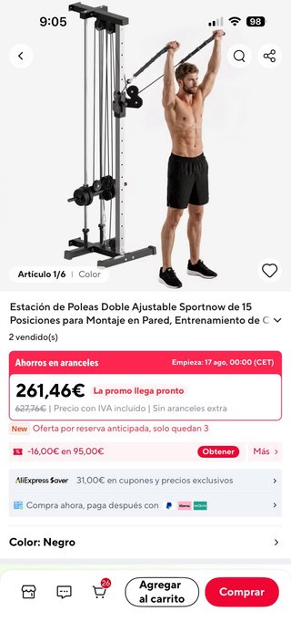 Columna de poleas regulable gimnasio