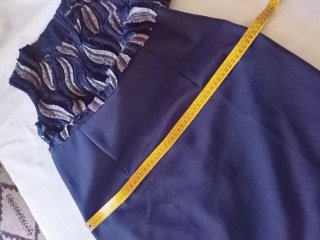 Vestido fiesta invitada azul plateado T.L