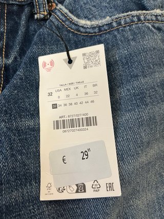 Pantalón vaquero Zara Wide Leg Low Rise Cropped