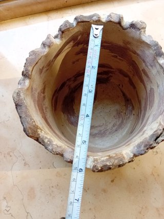 Vaso cemento effetto corteccia h 12