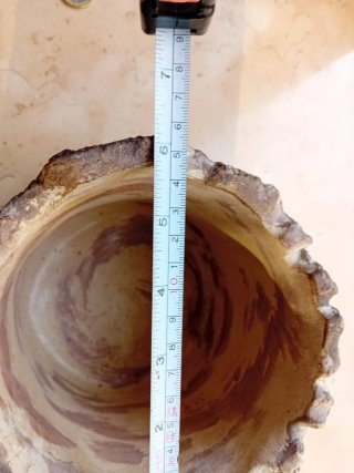 Vaso cemento effetto corteccia h 12