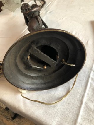 Lampada Liberty Donna Foglie Vetro