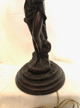 Lampada Liberty Donna Foglie Vetro
