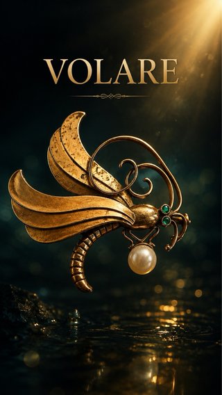 Spilla antica libellula laminata oro gioiello