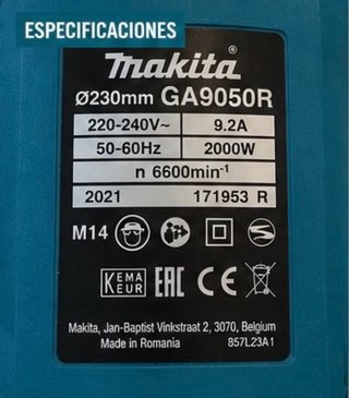 Alquiler: Amoladora Angular Makita GA9050R 230mm
