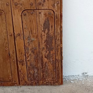 Ventana antigua madera 2 hojas clavos 110x86cm