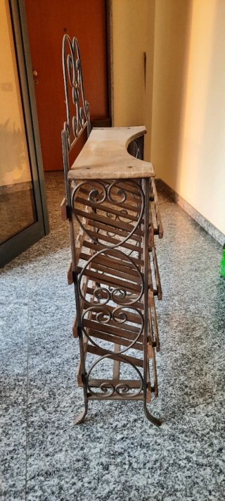 Porta bottiglie VINTAGE in metallo e legno