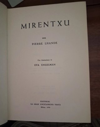 Libro MIRENTXU,de Pierre Lande,1973