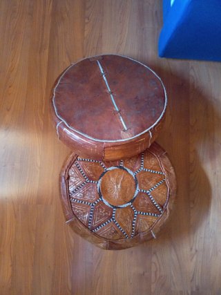 2 Pufs Marroquíes de Cuero