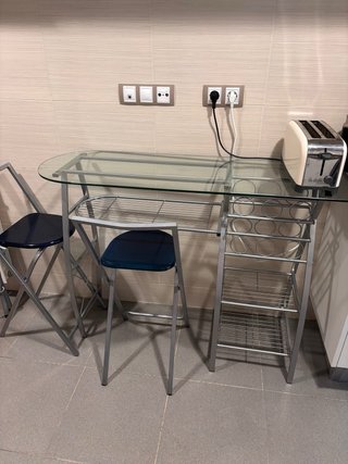 Bajada precio Mesa Barra Cocina Cristal y Metal