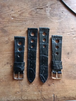 Cinturini vintage vera pelle effetto coccodrillo