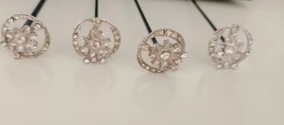 Aderezo fallera niña plata y blanco