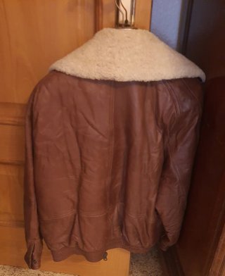 Chaqueta Cuero Marrón Hombre