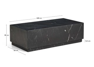 Mesa de centro Sorein de mármol negro 100 x 50 cm