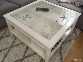 Mesa de centro Ikea Liatorp cristal y madera.