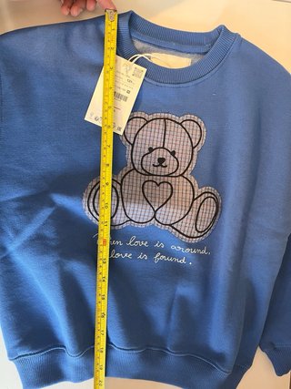 Sudadera niña oso cuadros 8-9 años
