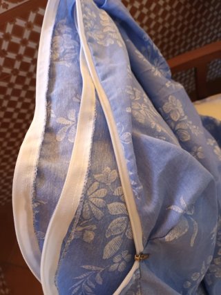 Funda Colchón 200x90cm Floral Azul Blanco